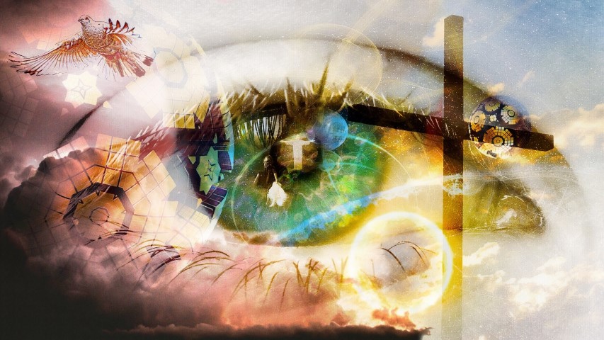 eye picture with spiritual imagery