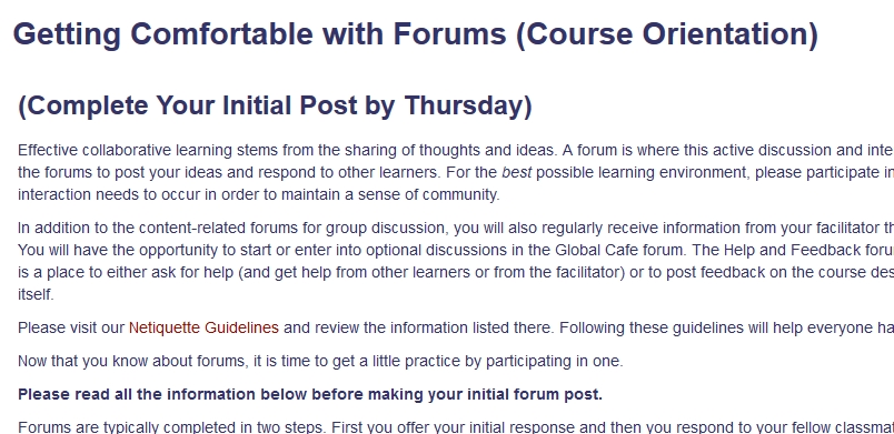 Discussion Forum